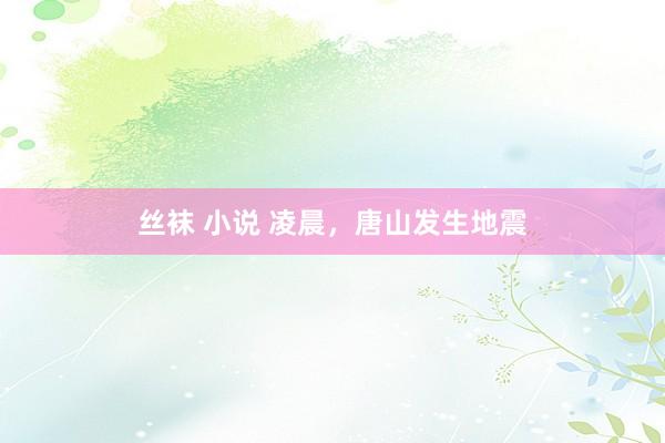 丝袜 小说 凌晨,唐山发生地震