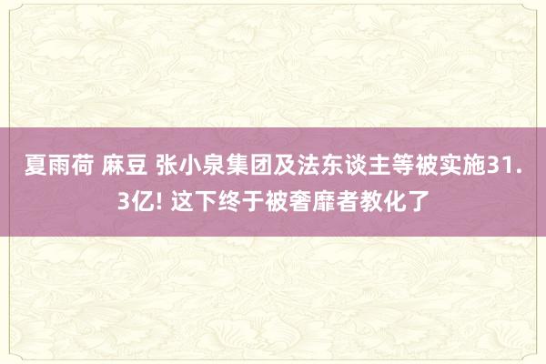 夏雨荷 麻豆 张小泉集团及法东谈主等被实施31.3亿! 这下终于被奢靡者教化了
